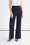 Pleated High Waist Spanish Flare Navy Blue Trousers 0290 - 5