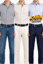 100% Genuine Leather, 4.2 cm Navy Blue Patterned Non-Foldable Denim Belt, Linen Belt 4Cm-Apo - 2