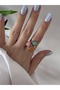 Steel Colorful Stone Ring (Adjustable) - 2