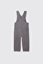 Baby Boy Embroidery Detailed Gray Denim Salopet - 2