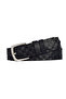 100% Genuine Leather, 4.2 cm Navy Blue Patterned Non-Foldable Denim Belt, Linen Belt 4Cm-Apo - 7