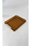 Brass Flat Handle Transparent Brown Plexiglass Coffee Presentation Tray Silver Handle - 2
