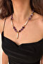 Tımbıl Amethyst Natural Stone Baroque Pearl Special Design Pearl End Handmade Women's Necklace - 2