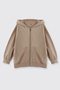 Unisex Kids Beige Zippered Sweatshirt