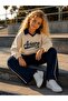 Girl's Polo Collar Sweatshirt and Wide Leg Pants 2-Piece Set - 3 Yarns Without Embossing Printed - 5