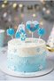 Snowflake Concept Numbered Cake Candle & Balloon Stand Set - Birthday Decoration - 4