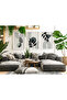 Natural Wood Framed 3-Piece Botanical Abstract Modern Leaf Pattern Decorative Wall Decor Painting Set for Living Room Living Bedroom Kitchen - 2