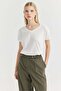    Women's V-Neck Knitwear Blouse