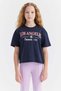 Girl's Embossed Print Detailed T-Shirt