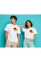 Unisex Women Men Regular 100% Cotton Printed Crew Neck Short Sleeve T-Shirt White-Yellow-Red Gala Camp - 2