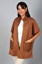 Women's Collared and Pocketed Hooded Poncho with Buttons on the Sides and Zipper on the Front - 2