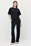 Women's Elastic Waist Textured Trousers - 2