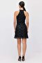 Women's Lace Detailed Halter Neck Mini Dress - 5