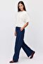 Women's Wide Double Leg Detailed Jeans - 5
