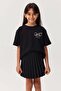 Girl's Printed Textured T-Shirt