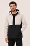 Men's Stone - Black, Contrast Dual Color, Hooded, Water and Wind Resistant Raincoat/Windbreaker
