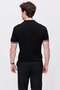 Men's Zipper Collar Stripe Detailed Knitwear T-Shirt - 4