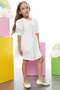 Girl's Elastic Waist Ribbon Detailed Dress - 6