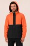 Men's Orange - Black, Contrast Dual Color, Hooded, Water and Wind Resistant Raincoat/Windbreaker - 3
