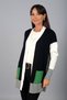 Women's 3-Color Blocky Knitwear Cardigan with Pockets in Plus Size - 3