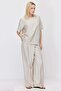 Women's Crinkle Textured Wide Leg Double Breasted Tie-Up Trousers - 2