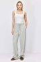 Women's elastic waist lace-up wide leg pants - 4