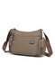 Brown Medium Size Multi-Pocket Waterproof Ultra Light Fabric Women's Crossbody Bag - 2