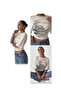 Women's White Lotus Printed Crop T-Shirt Lycra Oversize Flowy T-Shirt - 3