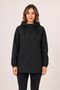 Women's Black, Lined Hooded Waterproof and Windproof Raincoat