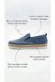 Gr0541 Genuine Nubuck Leather Stitching and Straw Appearance Daily Comfortable Use Blue Men's Casual Shoes - 8