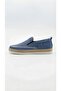 Gr0541 Genuine Nubuck Leather Stitching and Straw Appearance Daily Comfortable Use Blue Men's Casual Shoes - 7