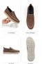 Gr0540 Genuine Nubuck Leather Stitching and Straw Appearance Daily Comfortable Use Brown Men's Casual Shoes - 6