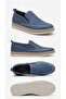 Gr0541 Genuine Nubuck Leather Stitching and Straw Appearance Daily Comfortable Use Blue Men's Casual Shoes - 6