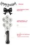 Black Bow Balloon - Black Banner - Black Number - White Balloon - Balloon with Ribbon Age - 2
