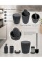 5-Piece Anthracite Gray Bathroom Set – 7 Liter Swivel Lid Trash Can, Silicone Wc Brush, Liquid S - 3