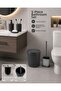 5-Piece Anthracite Gray Bathroom Set – 7 Liter Swivel Lid Trash Can, Silicone Wc Brush, Liquid S - 4