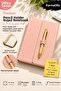 Powder Pink 15X21 cm Lined Notebook with Pen and Cover, 96 Sheets, 3 Covers – 7 Color Options