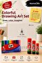 24 Colors of Felt Tip Paint + 3 Different Weighted Stick Adhesives + 1 Piece of 110 Gr 25X35 cm Drawing Pad
