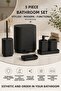 5 Piece Bathroom Set 5 L Pedal Trash Can Toilet Brush Liquid Soap Dispenser Toothbrush Holder Solid Soap Dispenser
