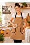 Kitchen Apron Water Repellent Stain Resistant Apron with 2 Pockets Adjustable Buckle Cook Chef Apron for Women Men - 5