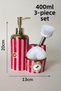 Porcelain Carnival Gold Set of 3 Liquid Soap Dispensers, Sponge and Brush 412 - 2