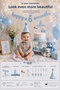 6 Month Birthday Party Set 17 Pieces – Happy 6 Months Cake Decoration Birthday Party Set Decoration