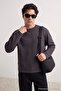Anthracite Oversize/Comfortable Fit Basic Sweatshirt Tmnaw27Sw00024 - 2