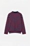 Navy Blue Boys' Polo Collar Striped Knitted T-Shirt Tkdaw27Ts00006 - 7