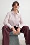 Sarı Çizgili Oversize Poplin Çizgili Dokuma Gömlek TCTAW27TG00006 - 2
