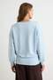 Açık Mavi Kalın Şardonsuz Oversize/Geniş Kesim Omzu Açık Örme Sweatshirt TWOAW27SW00046 - 4