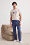 Bej-İndigo Regular Baskılı %100 Pamuk Örme Pijama Takımı TMNAW27PT00016 - 3
