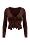 Brown Tie-Dye Diver/Scuba Fabric Knitted Sports Top/Blouse Thmaw27Bz00008 - 4