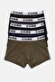 2 Black 1 Navy Blue 1 Khaki 1 Gray 5-Pack Slogan Printed Flexible Boxer Tmnaw27Bx00008