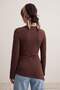 Brown Regular Asymmetrical Hem Interlock Cotton Fabric Knitted Hijab Tunic Tctaw27Uk00001 - 3